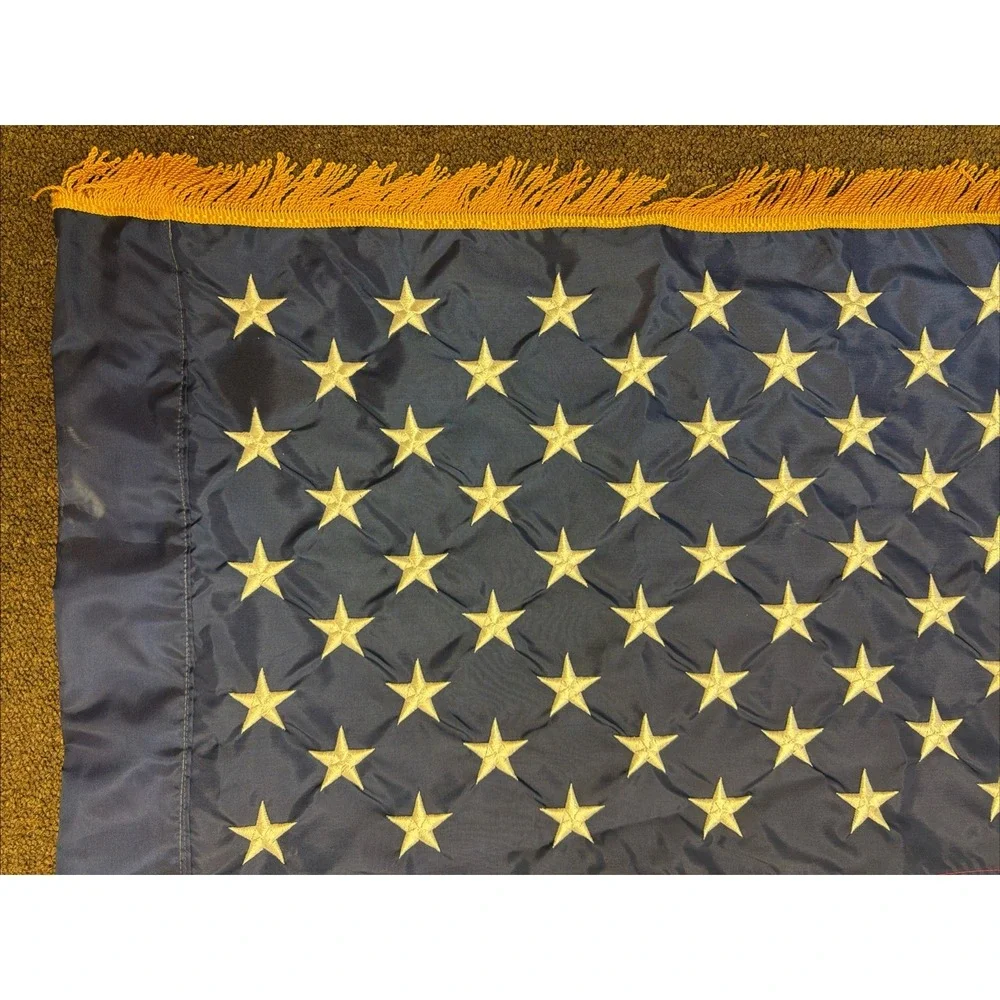 Vintage Annin Colonial Nyl-glo American Flag Gold Fringe Trim Military‎ 3x5
